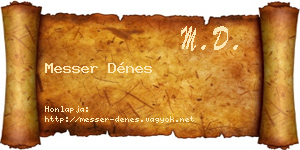 Messer Dénes névjegykártya